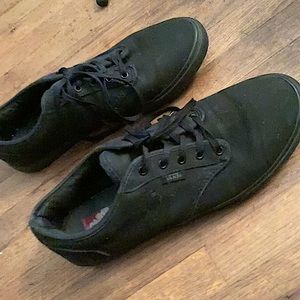 All black authentic vans